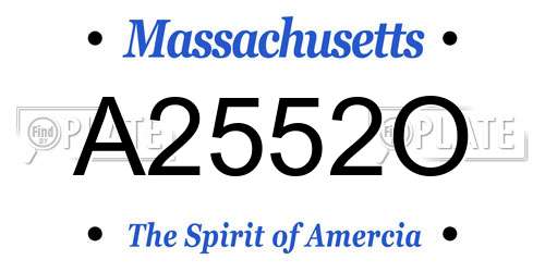 A2552O Massachusetts License Plate