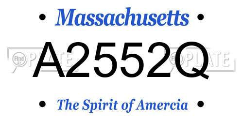 A2552Q Massachusetts License Plate