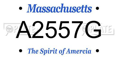 A2557G Massachusetts License Plate