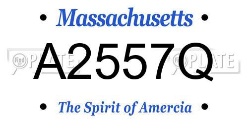 A2557Q Massachusetts License Plate