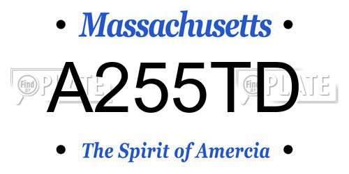 A255TD Massachusetts License Plate