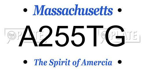 A255TG Massachusetts License Plate