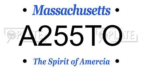 A255TO Massachusetts License Plate