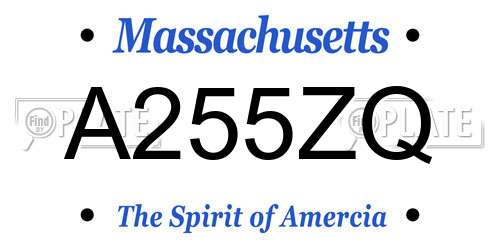 A255ZQ Massachusetts License Plate