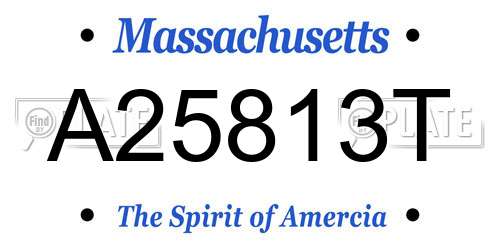 A25813T Massachusetts License Plate