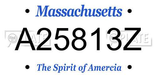 A25813Z Massachusetts License Plate
