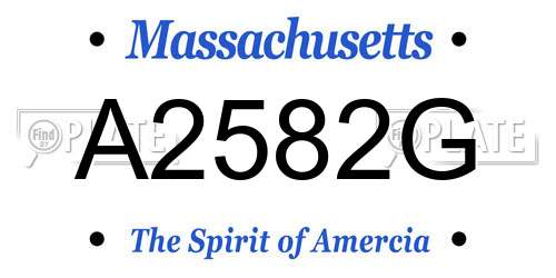 A2582G Massachusetts License Plate