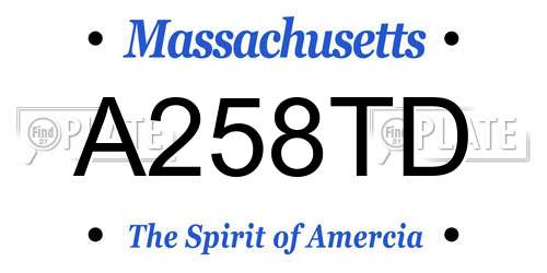 A258TD Massachusetts License Plate
