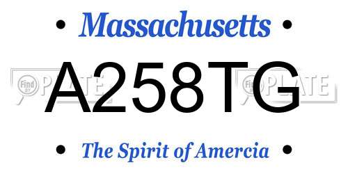 A258TG Massachusetts License Plate