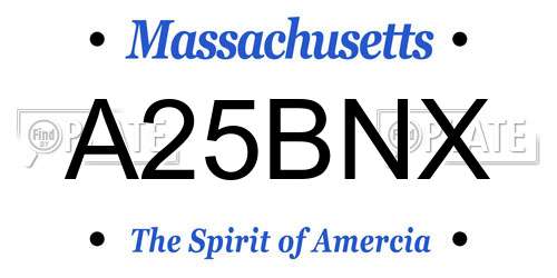 A25BNX Massachusetts License Plate