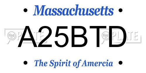 A25BTD Massachusetts License Plate