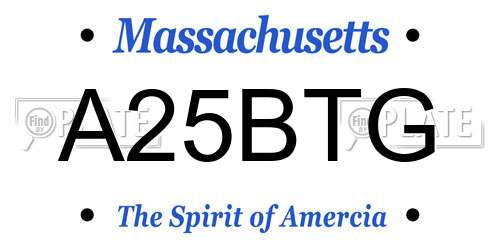 A25BTG Massachusetts License Plate
