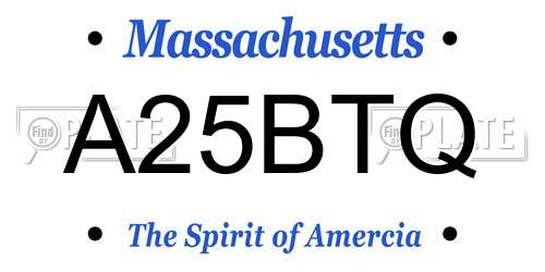 A25BTQ Massachusetts License Plate