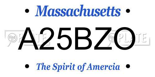 A25BZO Massachusetts License Plate