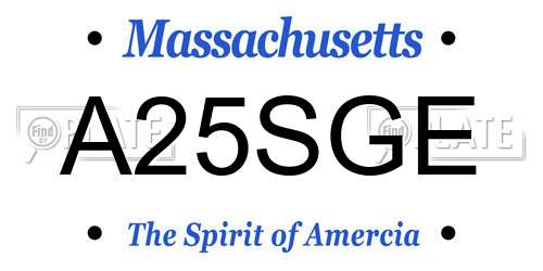 A25SGE Massachusetts License Plate