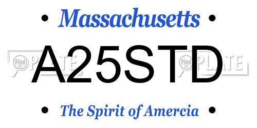 A25STD Massachusetts License Plate