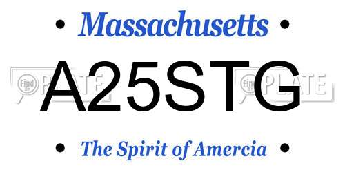 A25STG Massachusetts License Plate