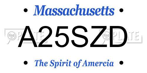 A25SZD Massachusetts License Plate