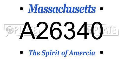 A26340 Massachusetts License Plate