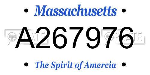 A267976 Massachusetts License Plate