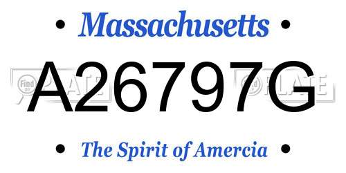 A26797G Massachusetts License Plate