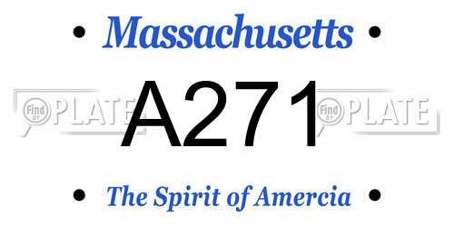 A271 Massachusetts License Plate