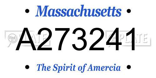 A273241 Massachusetts License Plate