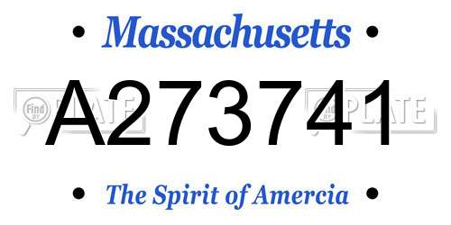 A273741 Massachusetts License Plate