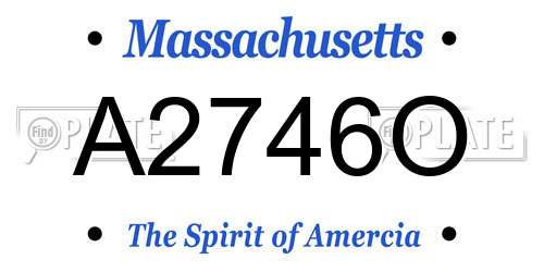 A2746O Massachusetts License Plate