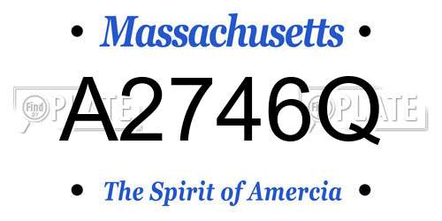A2746Q Massachusetts License Plate