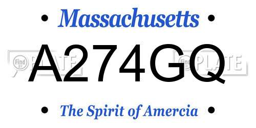 A274GQ Massachusetts License Plate