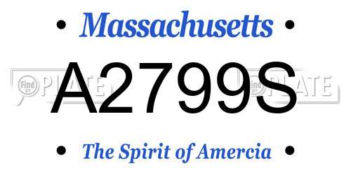 A2799S Massachusetts License Plate