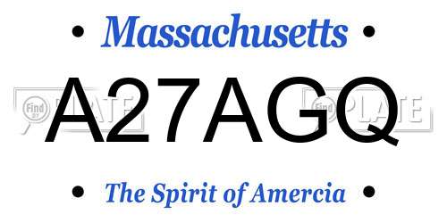 A27AGQ Massachusetts License Plate