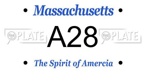 A28 Massachusetts License Plate