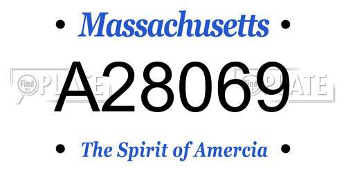 A28069 Massachusetts License Plate