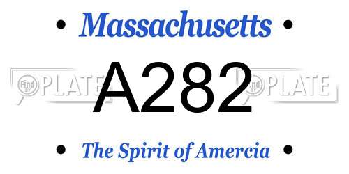 A282 Massachusetts License Plate