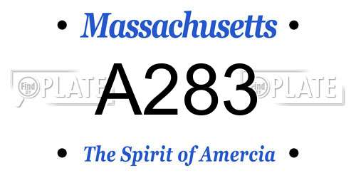 A283 Massachusetts License Plate