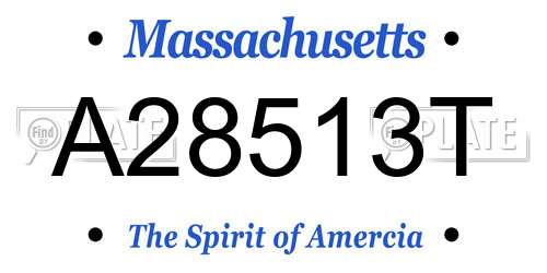 A28513T Massachusetts License Plate