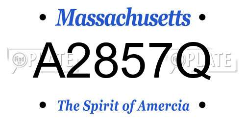 A2857Q Massachusetts License Plate