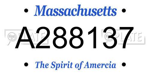 A288137 Massachusetts License Plate