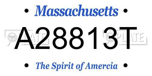 A28813T Massachusetts License Plate
