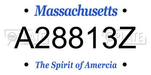A28813Z Massachusetts License Plate