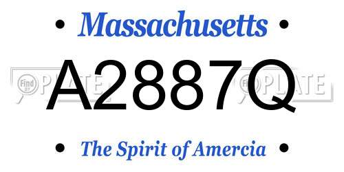 A2887Q Massachusetts License Plate