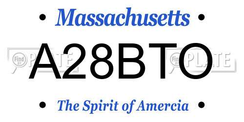 A28BTO Massachusetts License Plate