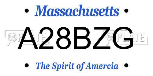A28BZG Massachusetts License Plate