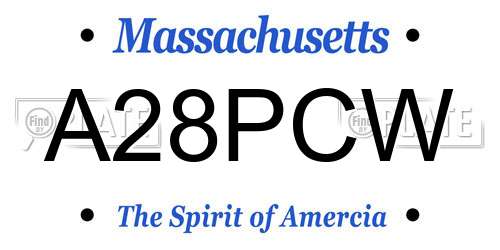 A28PCW Massachusetts License Plate