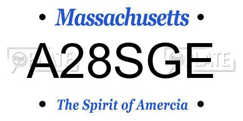 A28SGE Massachusetts License Plate