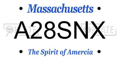 A28SNX Massachusetts License Plate