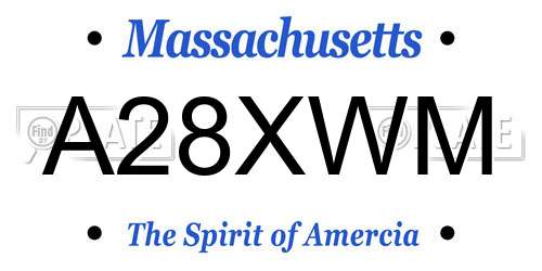 A28XWM Massachusetts License Plate