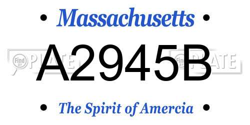 A2945B Massachusetts License Plate